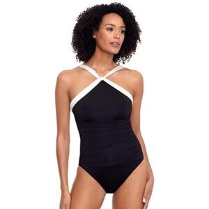 Lauren Ralph Lauren Women's Halter Neck One Piece Swimsuit Size 14 Black